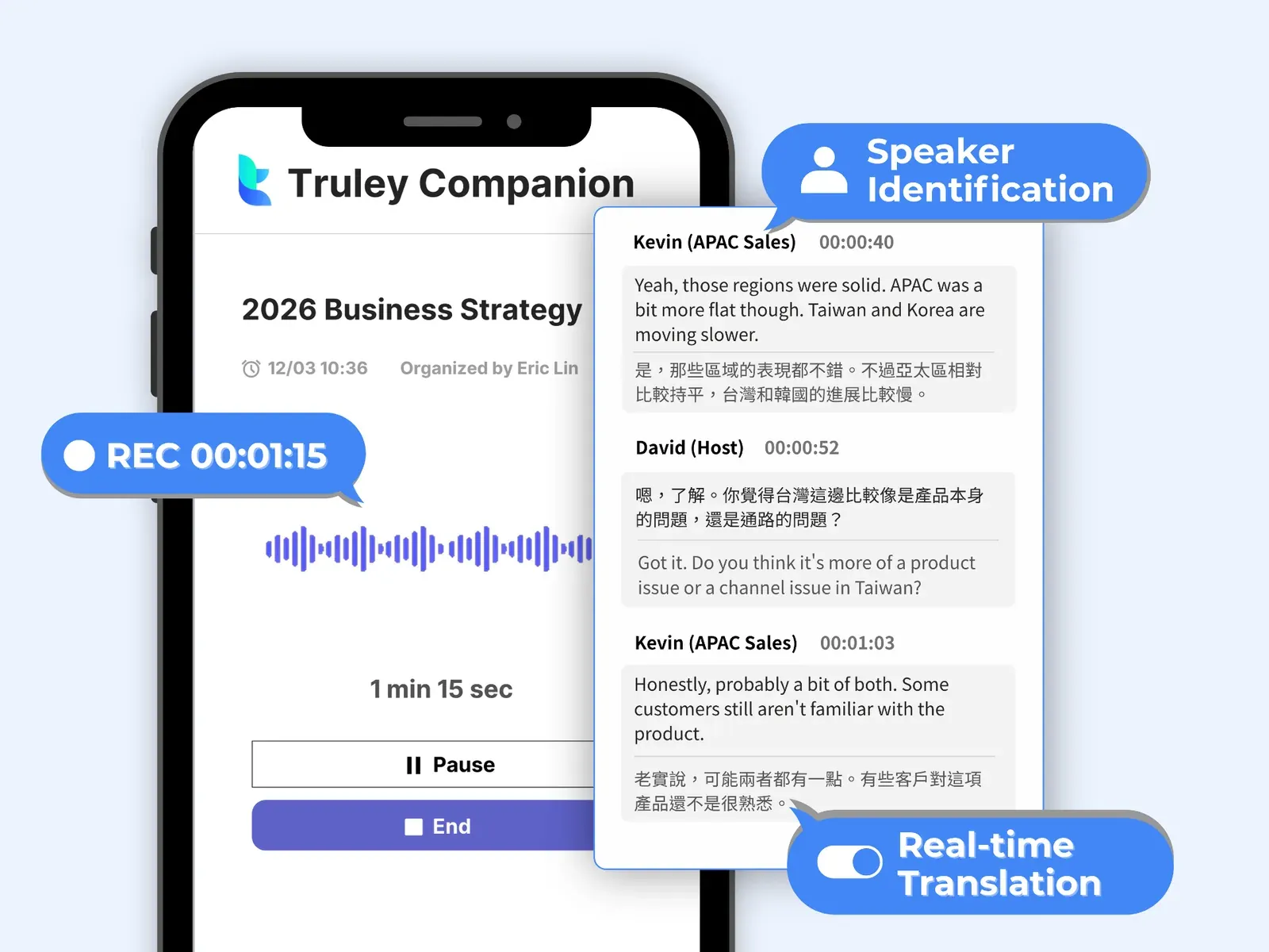 Real-time Transcription & Translation UI